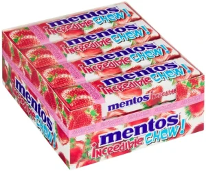 Mentos Chews Strawberry Sweets (Pack of 12 x 47 g) | Shop Online