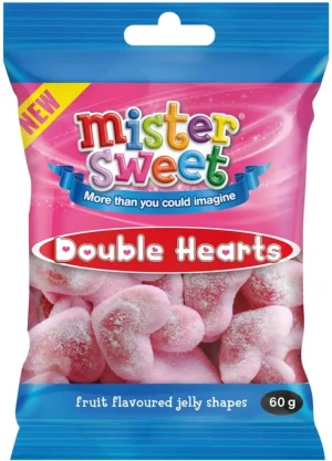 Mister Sweet Double Hearts Fruit Jelly Sweets (Pack of 24 x 60 g) | Shop Online