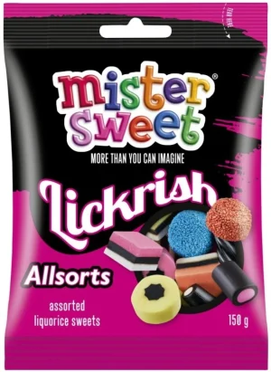 Mister Sweet Lickrish Allsorts Fruit Sweets (Pack of 1 x 150 g) | Shop Online