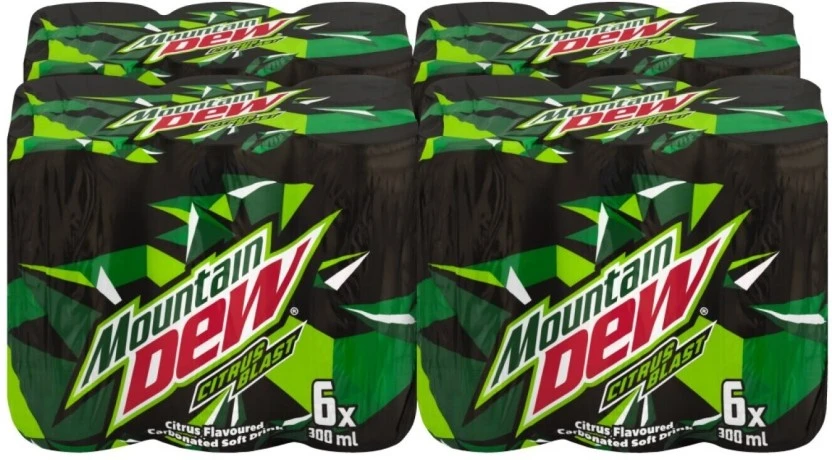 Mountain Dew Citrus Flavoured Carbonated Soft Drink (24 x 300 ml) | Shop Online