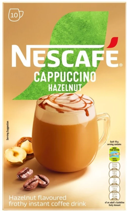 Nescafe Cappuccino Instant Coffee (Hazelnut Flavoured 10 x 18 g) | Shop Online