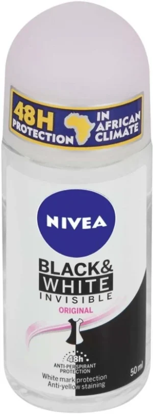 Nivea Black & White Invisible Original Deodorant Roll-on - For Women (50 ml) | Shop Online