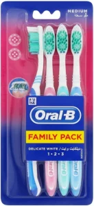 ORAL-B Delicate White Med Medium Toothbrush (6 Toothbrushes) | Shop Online
