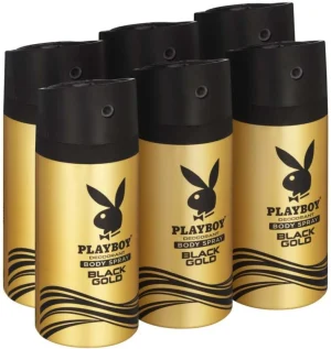 Playboy Black Gold Deodorant Spray - For Men (900 ml Pack of 6) | Shop Online