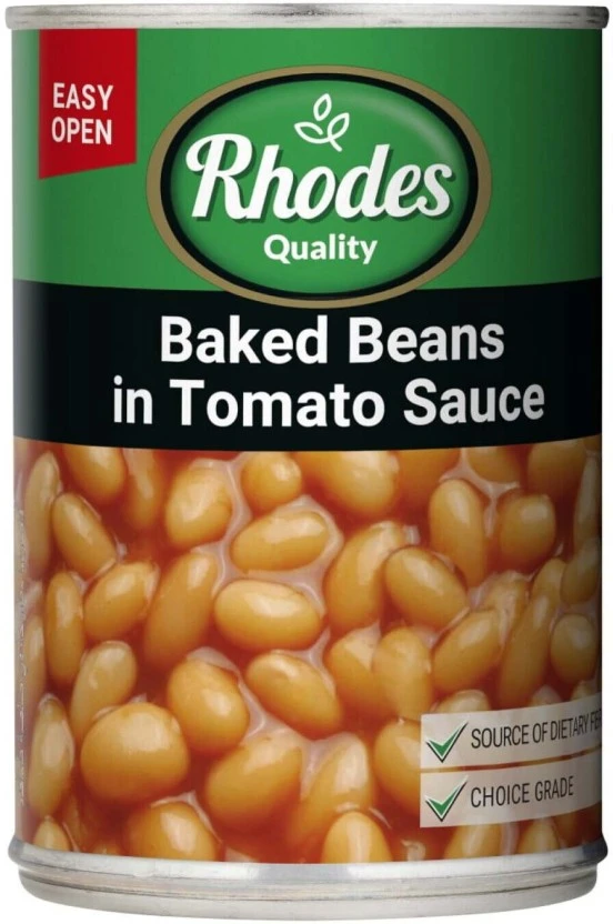 Rhodes Baked in Tomato Sauce Beans (410 g Pack of 6) | Shop Online