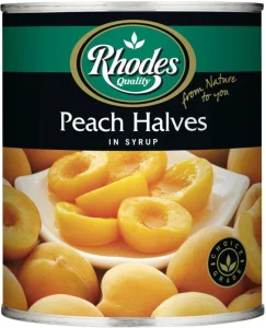 Rhodes Peach Halves in Syrup Fruits (825 g) | Shop Online