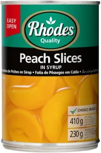 Rhodes Peach Slices in Syrup Fruits (410 g) | Shop Online