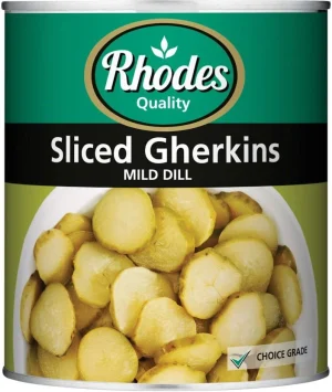 Rhodes Sliced Gherkins Mild Dill Gherkin Brined Pickle (6 x 3 kg) | Shop Online