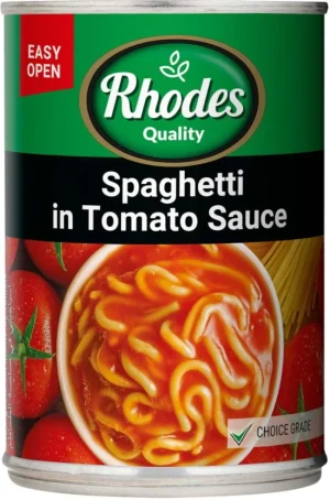Rhodes Spaghetti in Tomato Sauce Pasta (410 g Pack of 12) | Shop Online