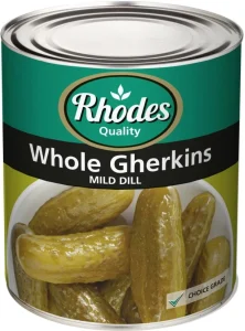 Rhodes Whole Gherkins Mild Dill Gherkin Brined Pickle (6 x 3 kg) | Shop Online