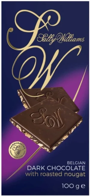 Sally Williams Belgian Dark Chocolate with Roasted Nougat Dark Chocolate Slabs  (100 g) | Shop Online