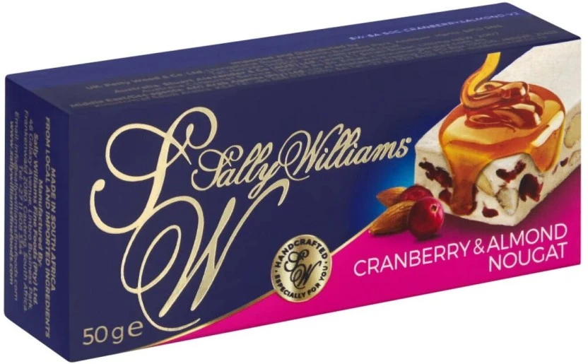 Sally Williams Cranberry and Roasted Almond Nougat White Chocolate Bars (50 g) | Shop Online - Image 2