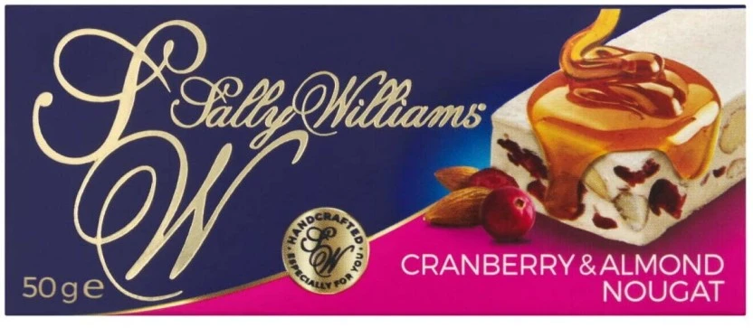 Sally Williams Cranberry and Roasted Almond Nougat White Chocolate Bars (50 g) | Shop Online