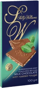 Sally Williams Mint Flavoured Belgian Milk Chocolate with Roasted Nougat Milk Chocolate Slabs  (100 g) | Shop Online