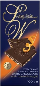 Sally Williams Zesty Orange Flavoured Belgian Dark Chocolate with Roasted Nougat Dark Chocolate Slabs  (100 g) | Shop Online