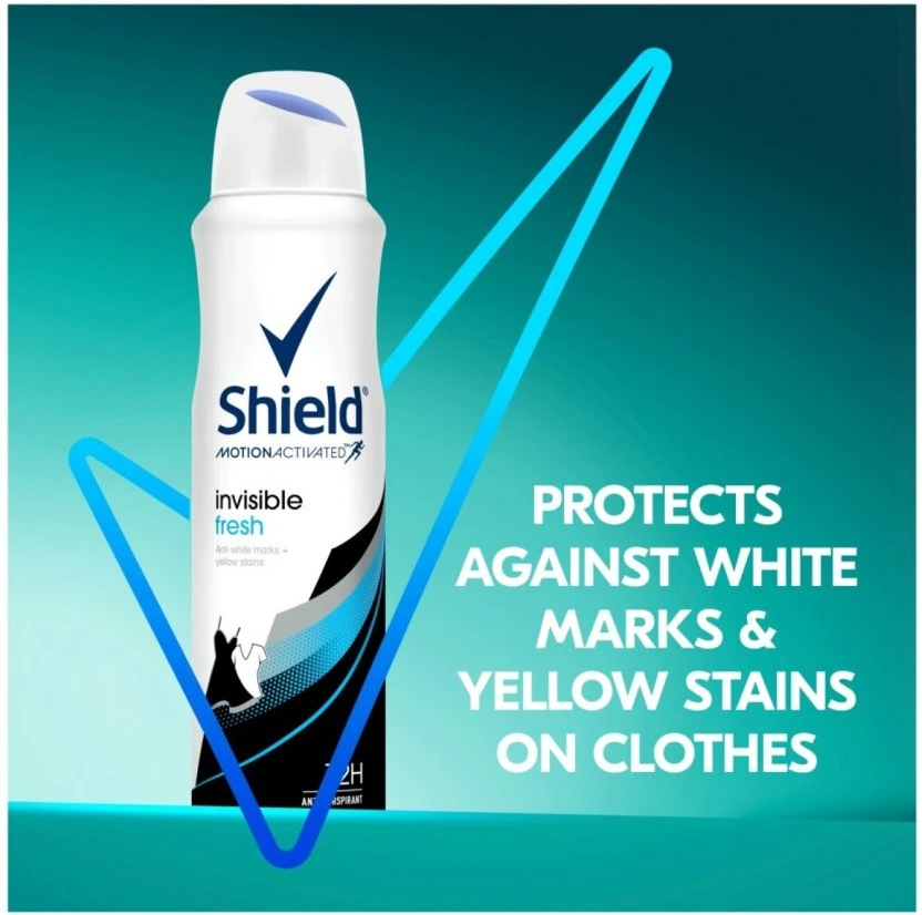 Shield Motion Activated Invisible Fresh Deodorant Spray - For Women (150 ml) | Shop Online - Image 4