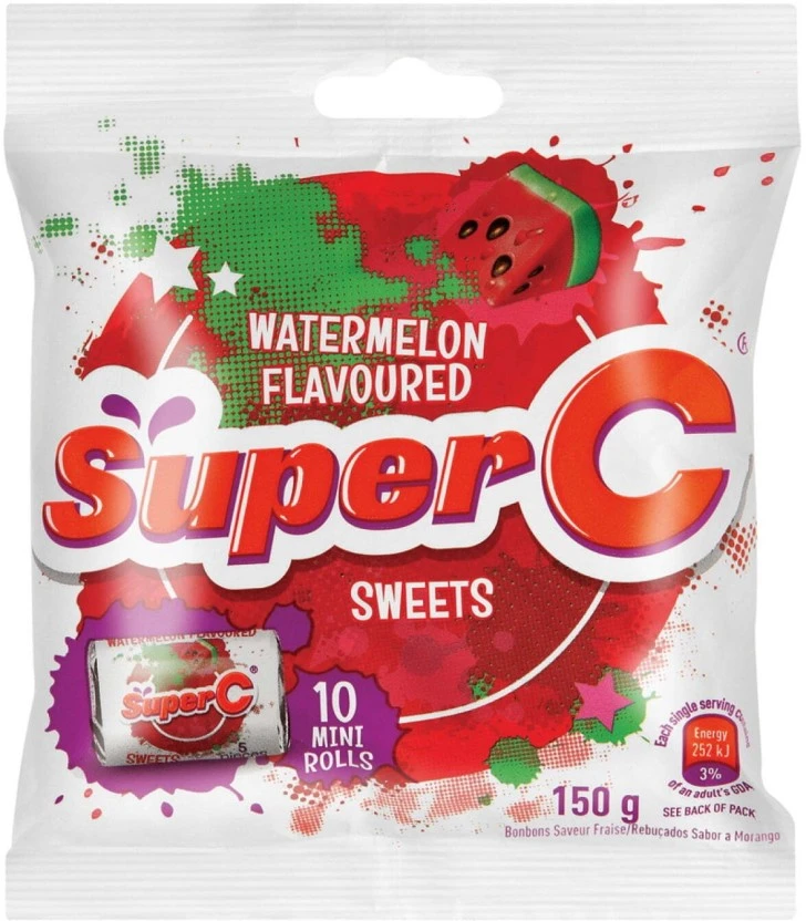 Super C Candy Mini Roll Watermelon Sweets (Pack of 1 x 150 g) | Shop Online