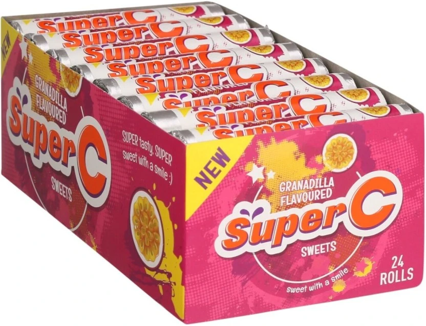 Super C Candy Rolls Granadilla Sweets (Pack of 24 x 36.9 g) | Shop Online
