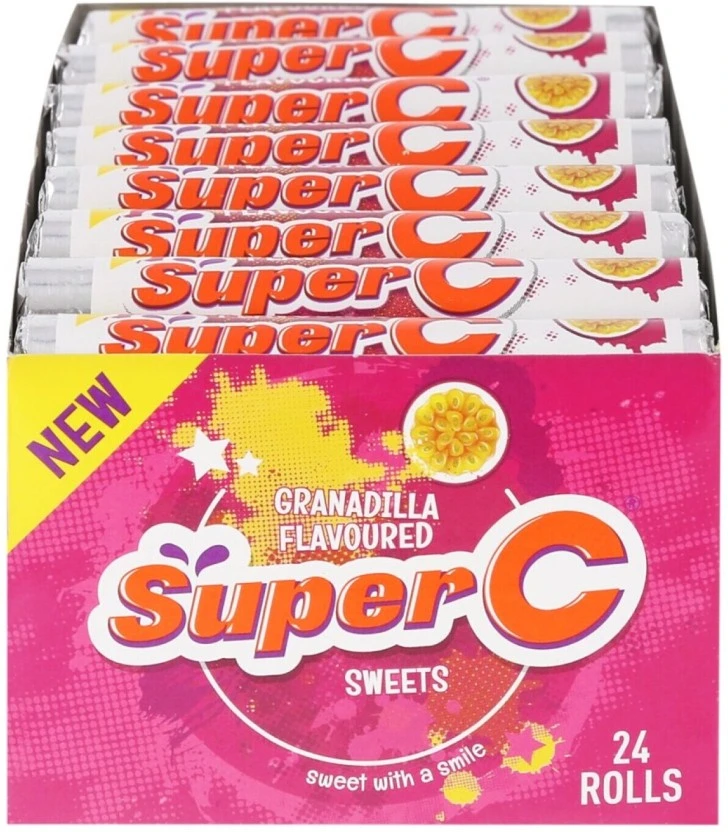 Super C Candy Rolls Granadilla Sweets (Pack of 24 x 36.9 g) | Shop Online - Image 2