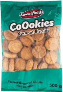 Sweetfields Coconut Flavoured Cookies  (500 g) | Shop Online