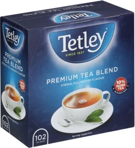 Tetley Premium Blend Black Tea Box (102 Bags) | Shop Online