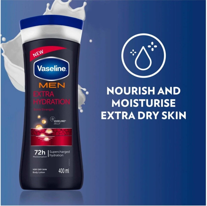 Vaseline Men Extra Hydration Body Lotion (400 ml) | Shop Online - Image 3