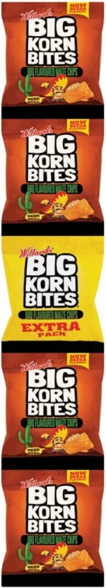 Willards Big Corn Bites BBQ Flavoured Maize Chips (38 x 25 g) | Shop Online