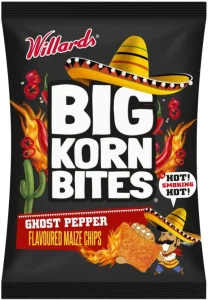 Willards Big Corn Bites Ghost Pepper Flavoured Maize Nachos (18 x 120 g) | Shop Online