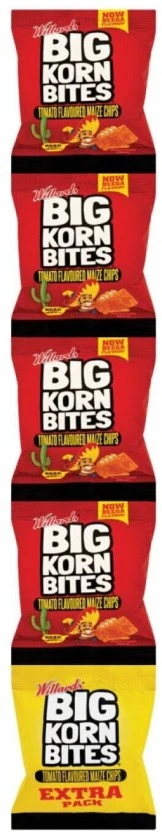 Willards Big Corn Bites Tomato Flavoured Maize Chips (5 x 25 g) | Shop Online