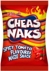 Willards Cheas Naks Spicy Tomato Flavoured Snack Puffcorn (1 x 135 g) | Shop Online