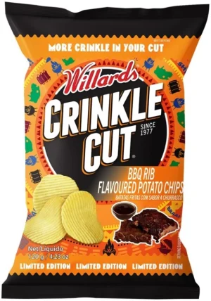 Willards Crinkle Cut BBQ Rib Flavoured Potato Chips (20 x 125 g) | Shop Online