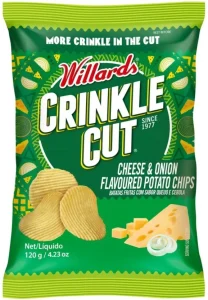 Willards Crinkle Cut Cheese & Onion Flavoured Potato Chips (20 x 120 g) | Shop Online