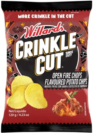 Willards Crinkle Cut Open Fire Chops Flavoured Potato Chips (1 x 120 g) | Shop Online