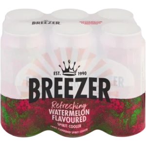 Breezer Watermelon Flavour Spirit Cooler Cans (6 x 440ml) | Shop Online