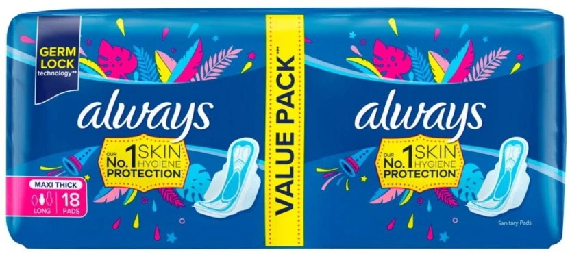 Always Maxi Duo Sanitart Pads Maxisize Sanitary Pad (Pack of 18) | Shop Online