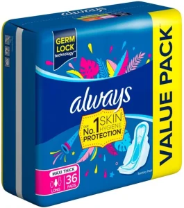 Always Quattro Thick Day Pads Maxisize Sanitary Pad (Pack of 36) | Shop Online