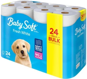 Baby Soft 2 Ply Toilet Paper Roll (Pack of 1 x 24 Rolls) | Shop Online