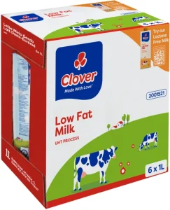 Clover Low Fat Milk Long Life, Plain Flavour (6 x 1 L) | Shop Online