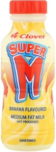 Clover Super M Flavoured Medium Fat Milk, Banana Flavour (300 ml) | Shop Online