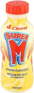 Clover Super M Flavoured Medium Fat Milk, Banana Flavour (24 x 300 ml) | Shop Online