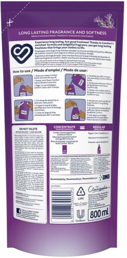 Comfort Calmimg Levender Concentrated Fabric Conditioner Softener (800 ml) | Shop Online - Image 3