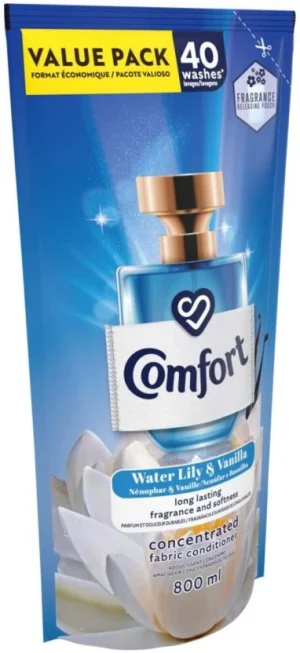 Comfort Water Lily Vanilla Concentrated Fabric Conditioner Softener (12 x 800 ml) | Shop Online