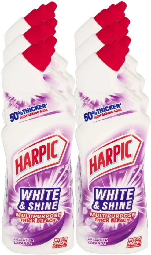 Harpic White & Shine Multipurpose Thick Bleach Lavender Liquid Toilet Cleaner (6 x 750 ml) | Shop Online