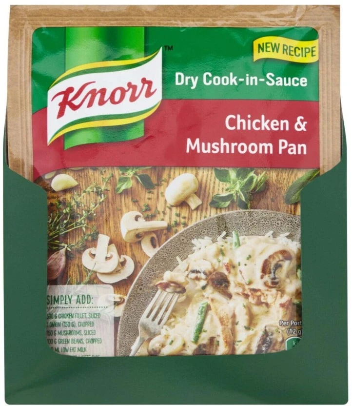 Knorr Chicken and Mushroom Pan Dry Cook Sauce Mix (10 x 58 g) | Shop Online - Image 3