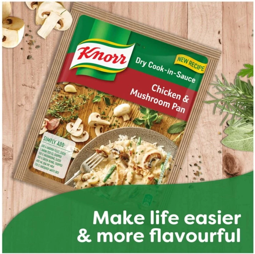 Knorr Chicken and Mushroom Pan Dry Cook Sauce Mix (10 x 58 g) | Shop Online - Image 4