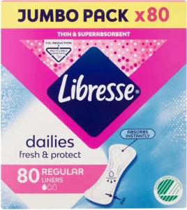 Libresse Dailies Fresh & Protect Regularsize Pantyliner (Pack of 80) | Shop Online