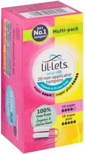 Lil-Lets Non-Applicator Super Plus Tampons (Pack of 20) | Shop Online