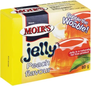 Moir's Peach Flavour Jelly Powder Crystals  (48 x 80 g) | Shop Online