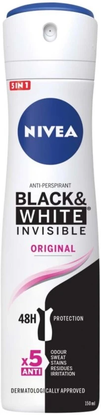 Nivea Antiperspirant Black & White Deodorant Spray - For Women (150 ml Pack of 6) | Shop Online