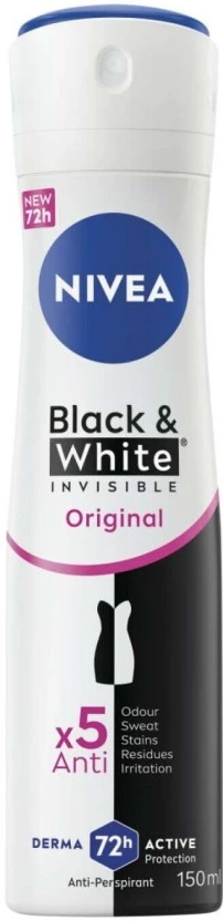 Nivea Antiperspirant Black & White Deodorant Spray - For Women (150 ml) | Shop Online